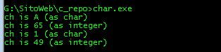 output of simple C program